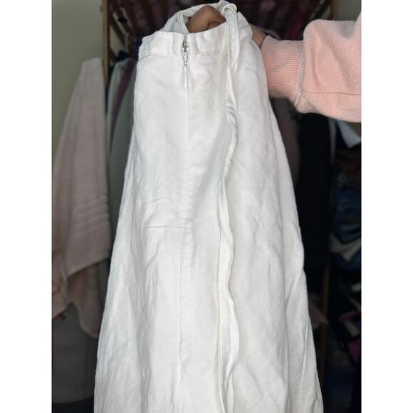 Madewell Embroidered Eyelet Tie Back Cami Midi Dress Size 10 White - Picture 10 of 15